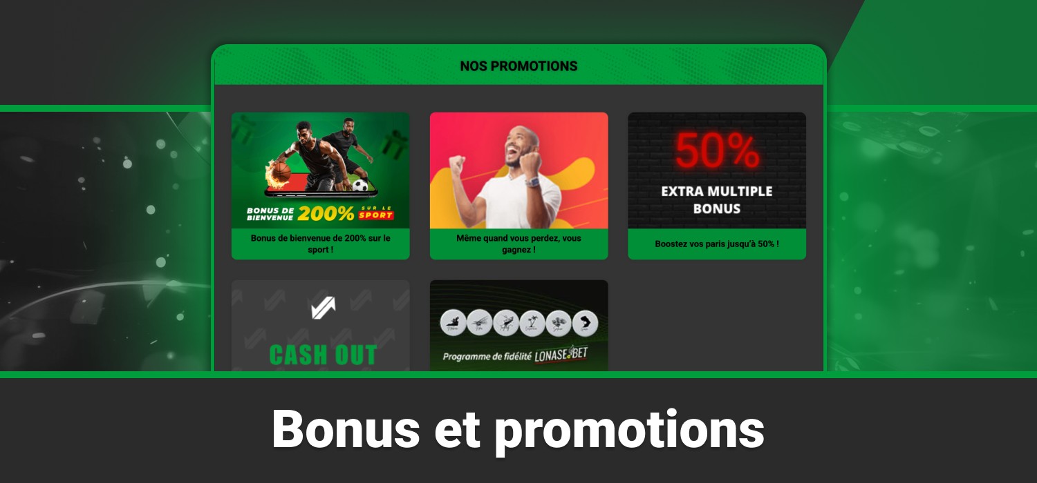 Bonus disponibles pour les utilisateurs du casino